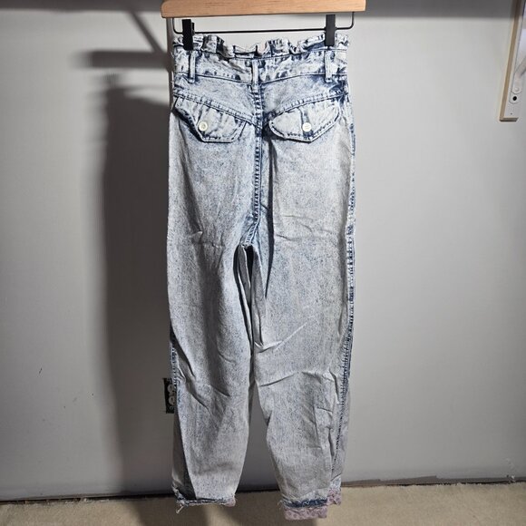 Rio By Stephen Mardon Vintage Paper Bag Waist 80s Acid Washed Jeans Size 5 - Picture 4 of 12